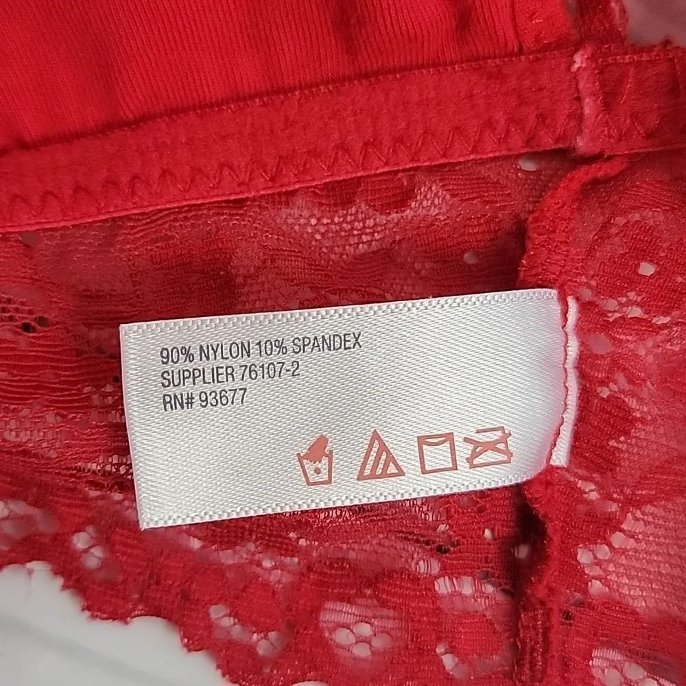 Flirtitude bralette candy apple red strappy backline Women's Size S